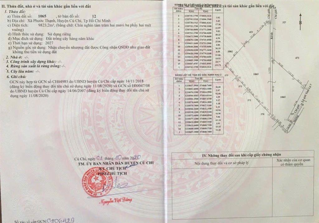 Bán đất mặt tiền tỉnh lộ 7 2 hecta, phước thạnh, củ chi