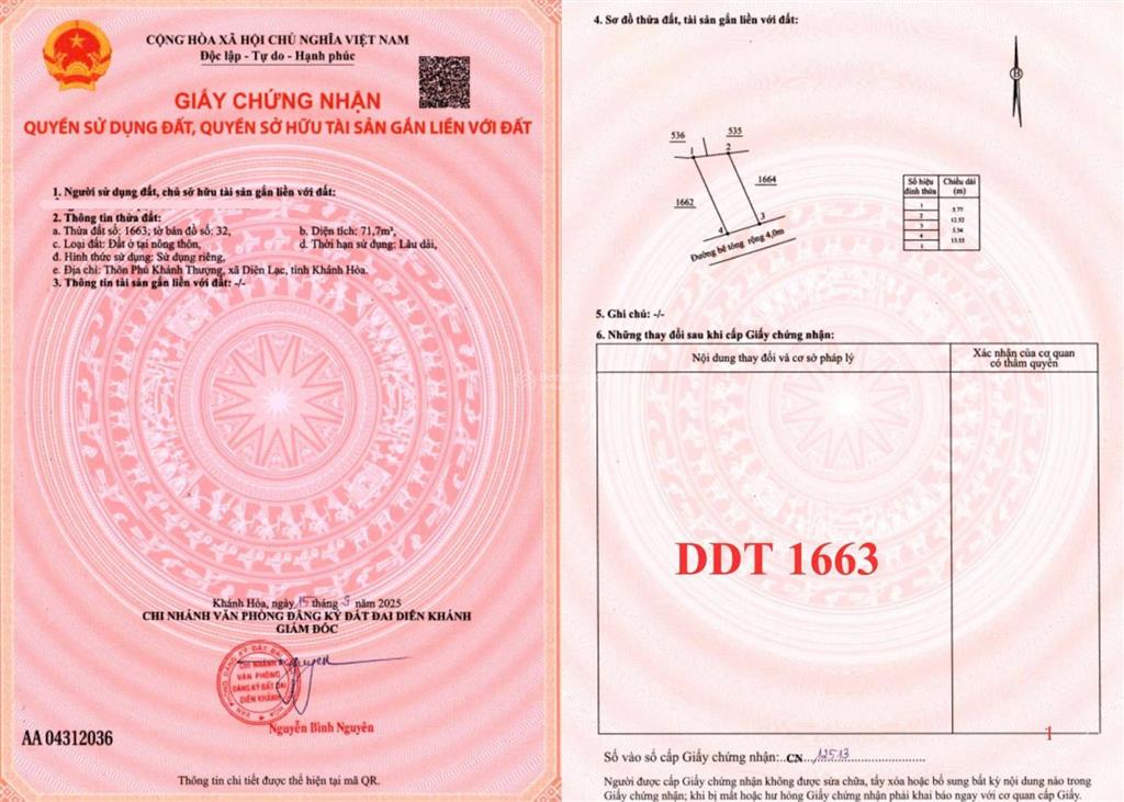 Nhà 2 tầng 3pn mới xây diên khánh khu dân cư đông  sổ hồng riêng