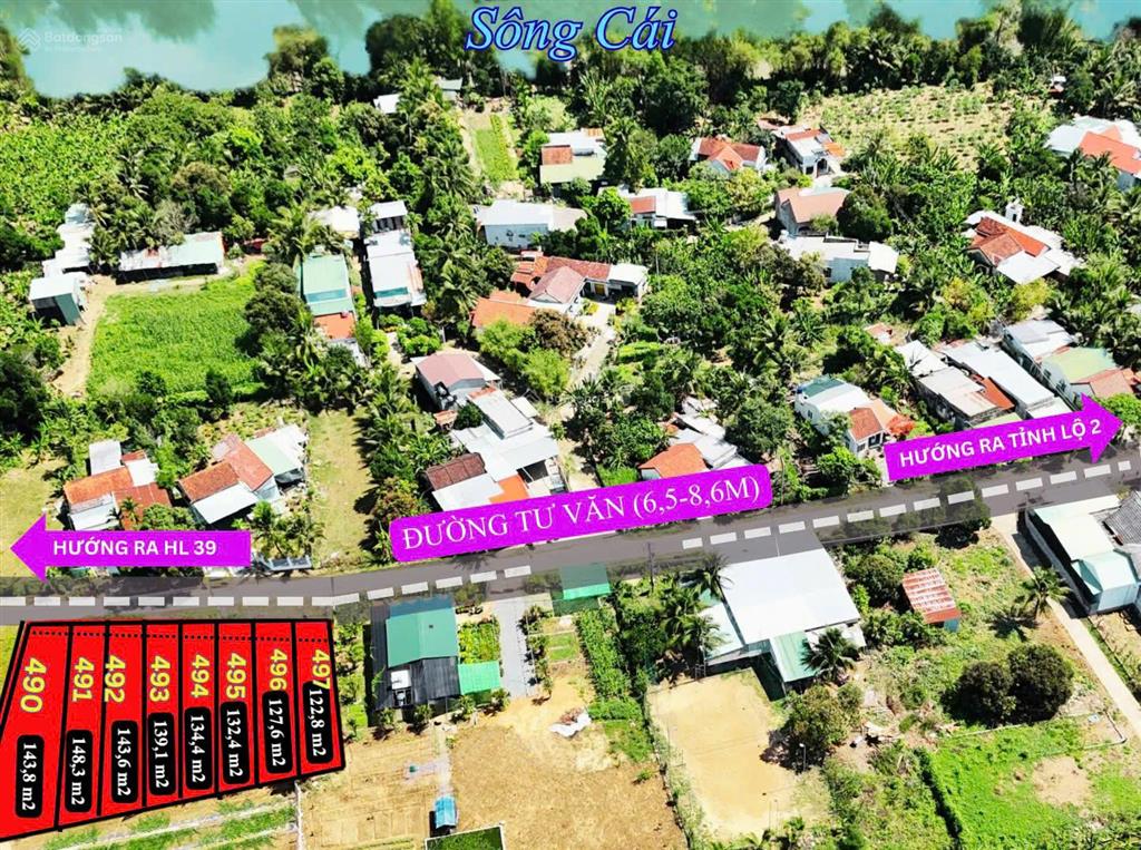Đất đẹp an cư trục đường tư văn, diên thọ đường nhựa 8m, dt 242.7m2, mt 7m, pháp lý chuẩn