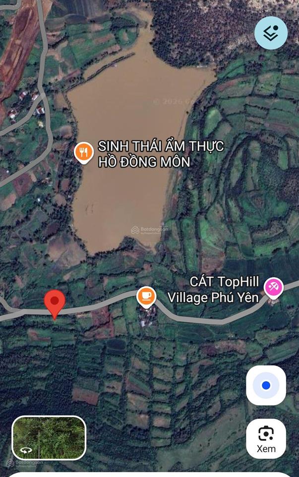 Bán đất view hồ đồng môn  tuy an, phú yên (đông đắk lắk)  1472m2 có thổ cư 500m2  bám đường 56m