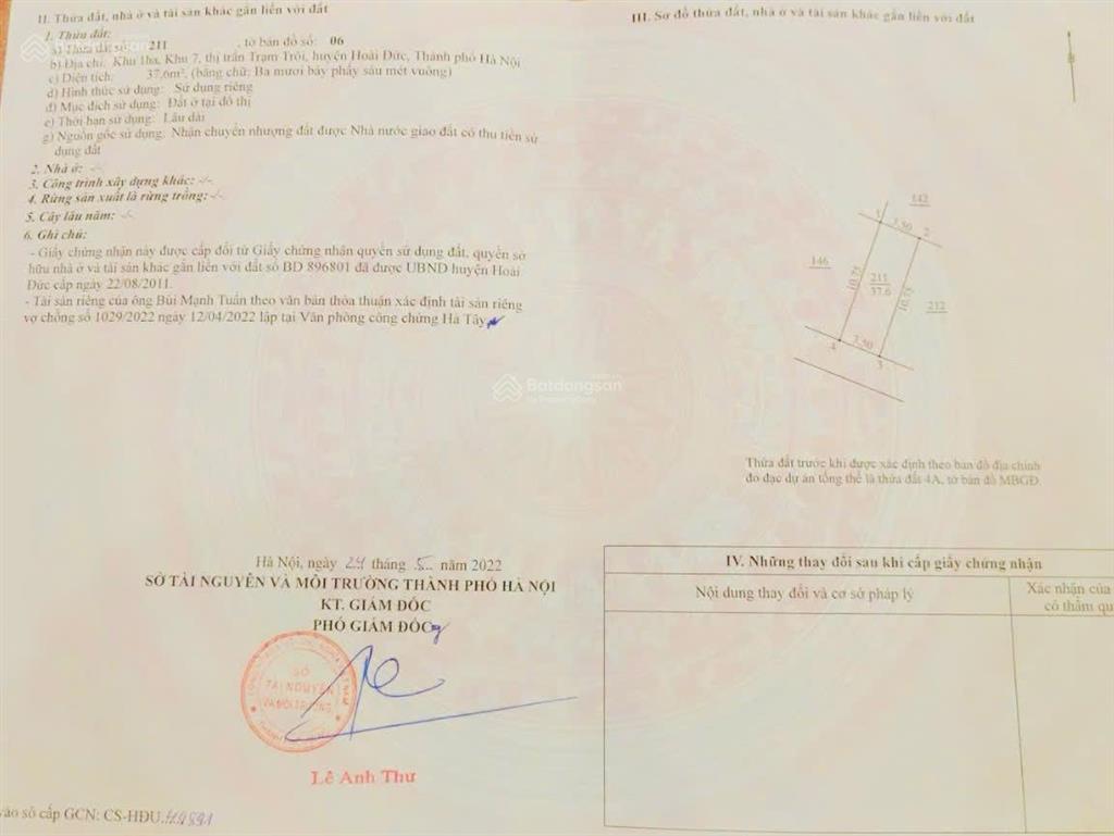 Bán đất phân lô quân đội  thị trấn trôi  hoài đức  37,6m2  tặng nhà 3 tầng