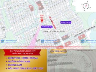 Đất nền golden hills city  125m2/4.2 tỷ phân khu trung tâm