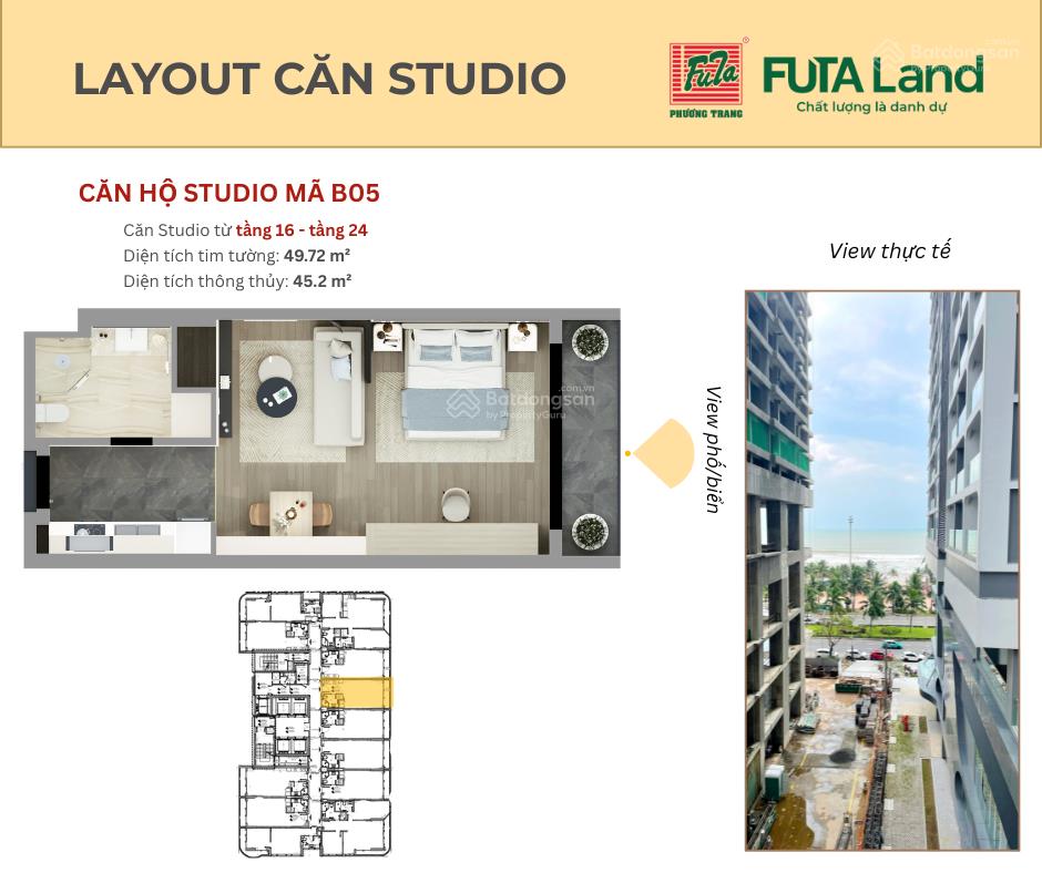 Studio cao cấp  ngay mặt biển mỹ khê  sở hữu lâu dài  chỉ nhỉnh 7 tỷ