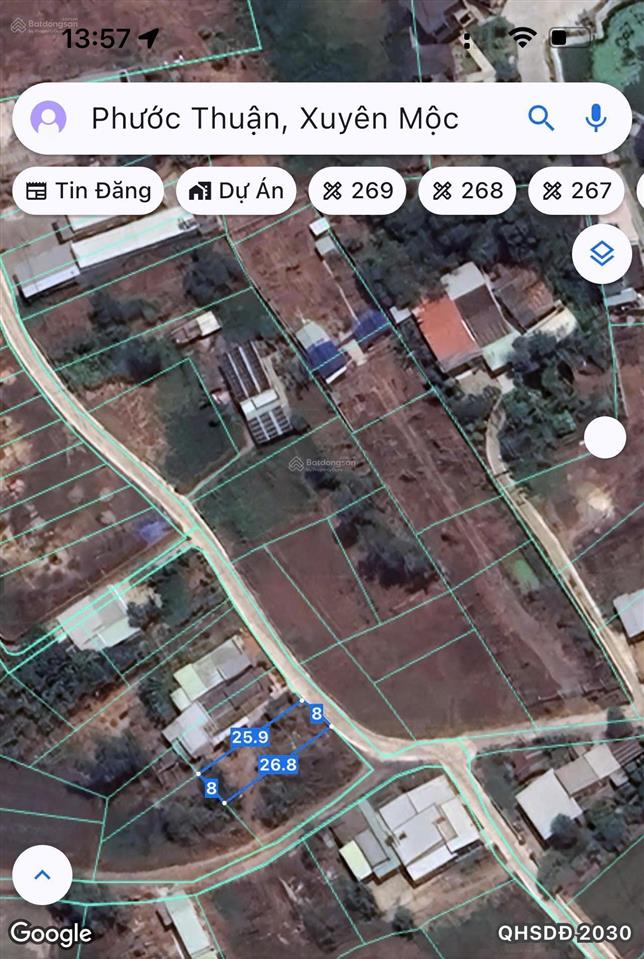 Đất phước thuận  xuyên mộc  brvt (hồ tràm  tp. hcm)