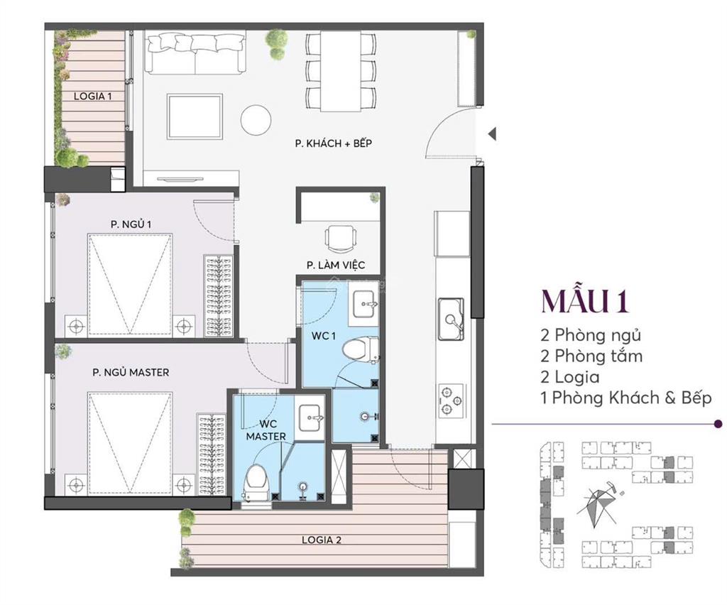 Cho thuê cc 2pn, 2wc, 83m2 full đồ dùng tại chung cư the wisteria, giá ưu đãi 12 triệu vnd
