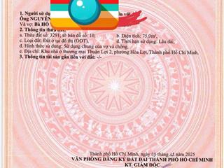 Bán đất nền dự án richland residence, hòa lợi, bến cát, bình dương chỉ với 1,4 tỷ, 75m2