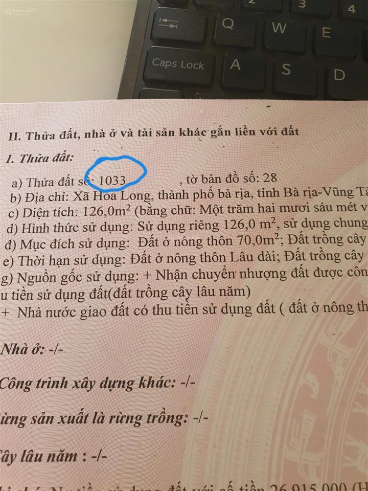 Cần bán 2 lô đất liền kề mỗi lô dt 126m2, thổ cư 70m2, giá 1.65 tỷ mỗi lô