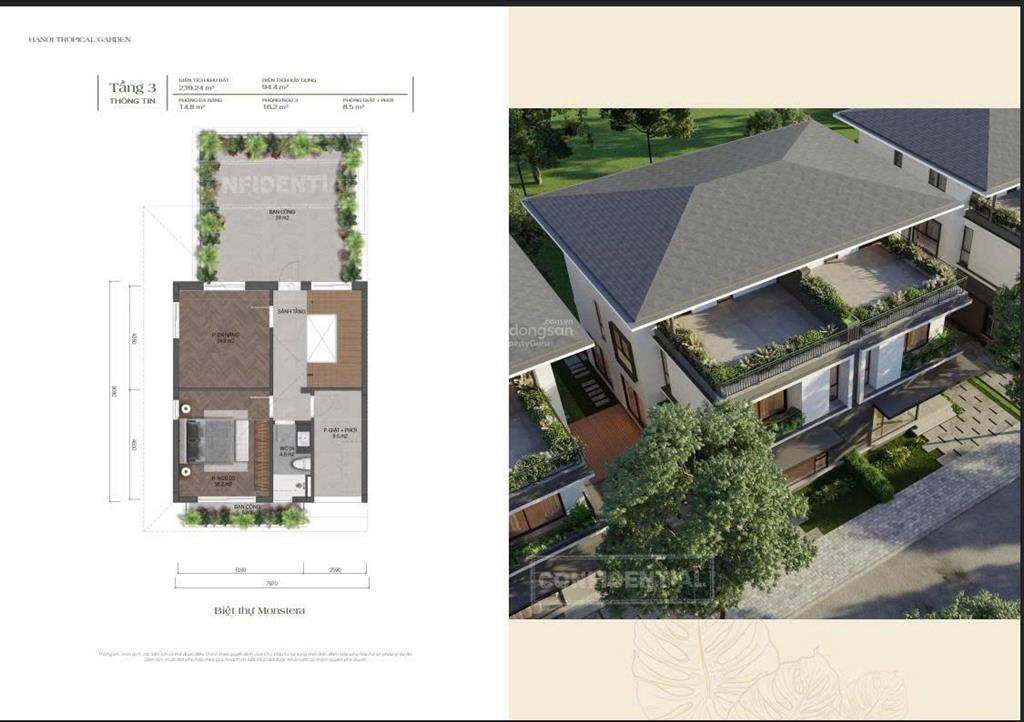 Chính chủ gửi bán biệt thự giá tốt tại dự án xanh villas 2  hà nội tropical garden