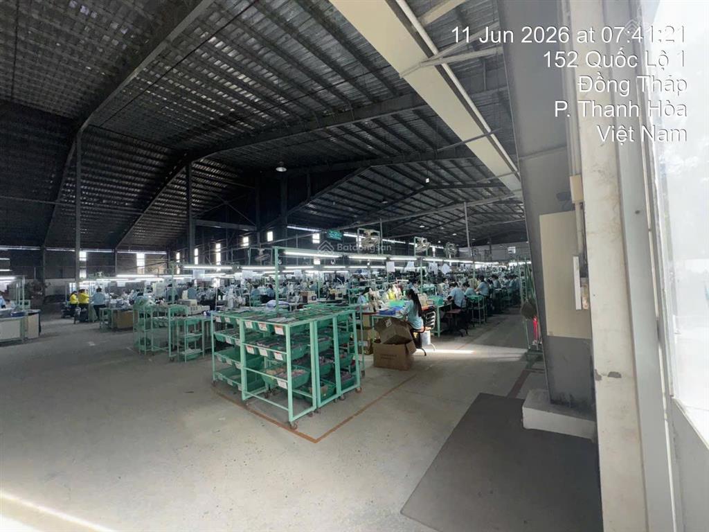 Cho thuê nhà xưởng 4.500m²  mặt tiền quốc lộ 1a phường thanh hòa, đồng tháp