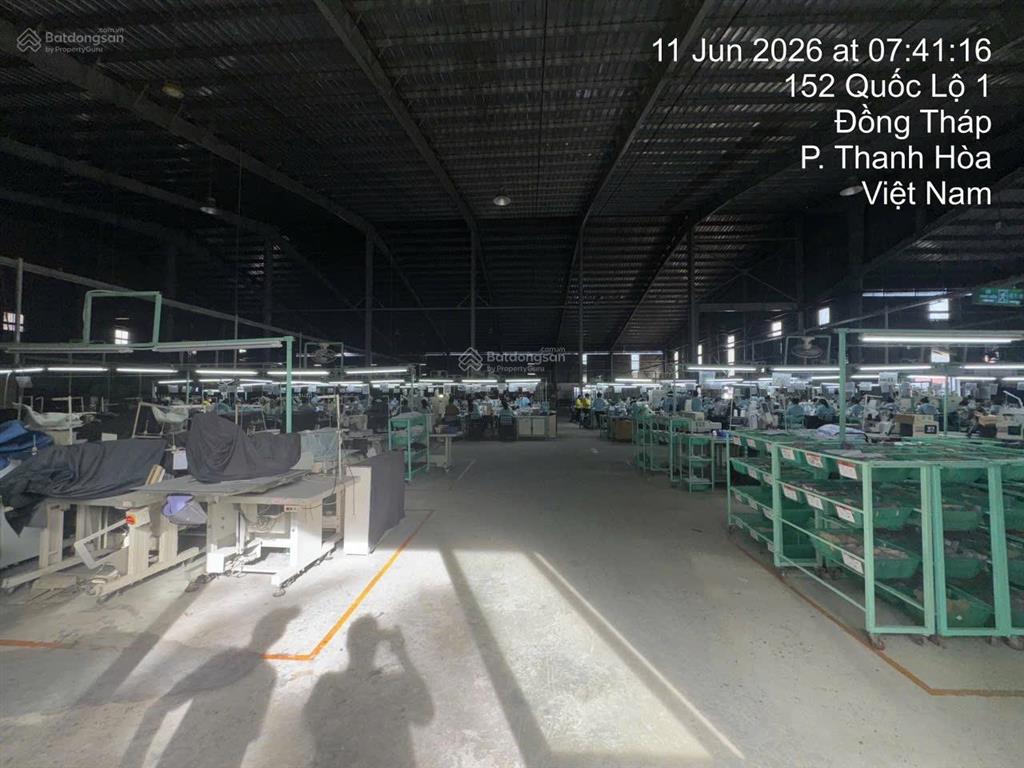 Cho thuê nhà xưởng 4.500m²  mặt tiền quốc lộ 1a phường thanh hòa, đồng tháp