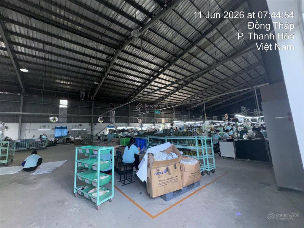 Cho thuê nhà xưởng 4.500m²  mặt tiền quốc lộ 1a phường thanh hòa, đồng tháp