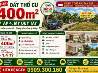 Bán đất mỹ quý tây 400m thổ cư toàn bộ