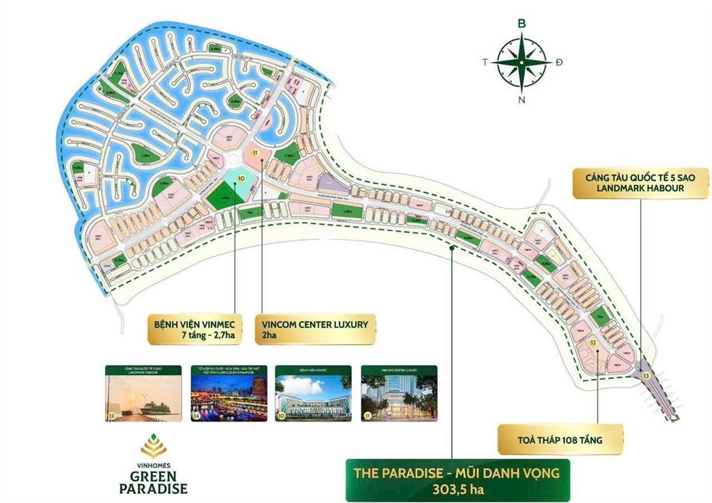 Bán nhà mặt phố tại vinhomes green paradise, 12,8 tỷ, 75m2, 3 tầng, hướng đông bắc