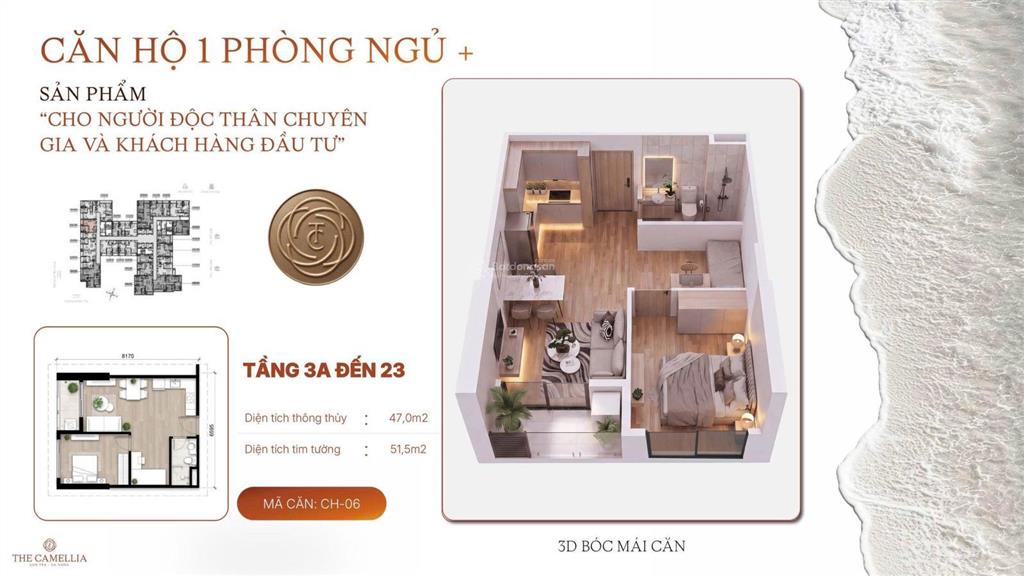 Bán nhanh căn studio the camellia sơn trà, căn hộ biển sở hữu lâu dài, giá từ 1,7t, ck early bkk 3%