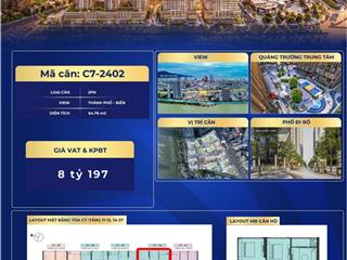 Nổi bật căn 2pn capital square đà nẵng, view biển mỹ khê, giá gốc cđt, ck 12% tts