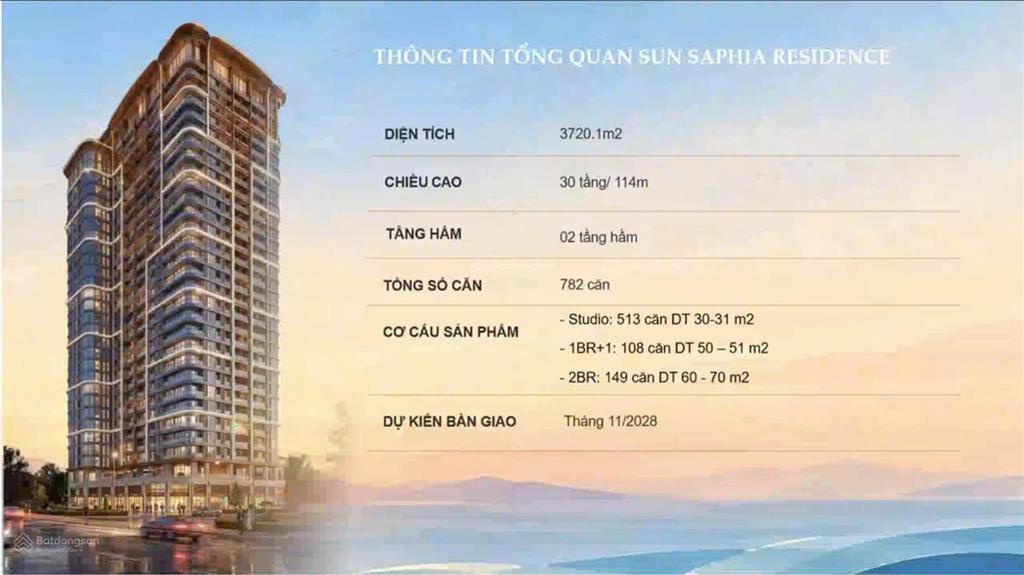 Nhận booking sun saphia residence, dự án căn hộ mặt biển đầu tiên sun group tại đà nẵng