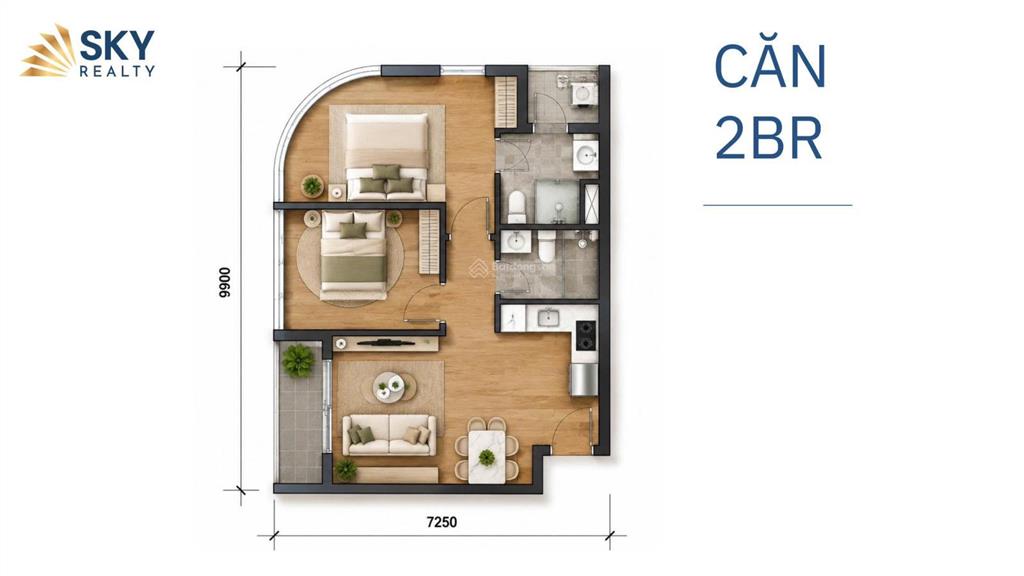 Bán căn 2 phòng ngủ góc 70m2 sun saphia residence, view trực diện biển, giá cđt, chiết khấu mua sớm