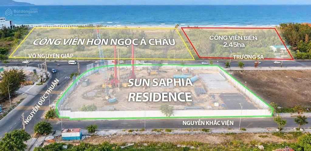 Bán căn 2 phòng ngủ góc 70m2 sun saphia residence, view trực diện biển, giá cđt, chiết khấu mua sớm