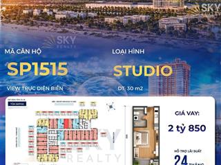 Studio 33m2 sun saphia chỉ 2,8 tỷ, trực diện biển, ngân hàng hỗ trợ 70%, miễn lãi 24th. sp15115