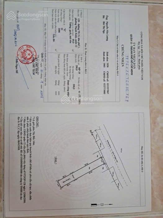 Hhmg1%, bán nhà chính chủ mặt tiền thạnh xuân 21, 16.5mx 40m, thổ cư 100%, 55tr/m2