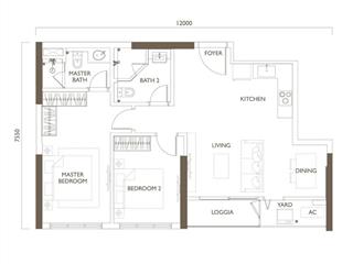 Gia đình 1, 2 bé cân nhắc căn 2n2vs ạ, không gian chung rộng, có nắng. bg 10/2026, cb 3,4 tỷ