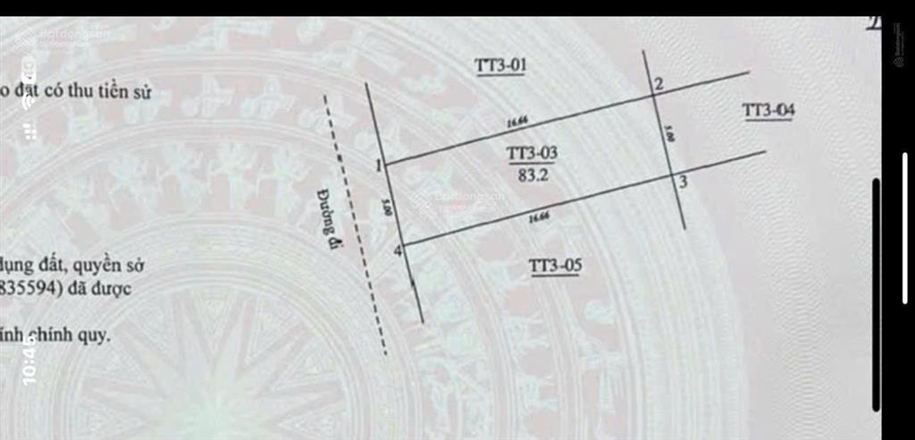 Bán lô đất đấu giá xen kẹt liên mạc, btl 84m2, mt 5m, vỉa hè rộng, 12,450 tỷ