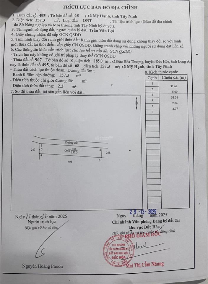 Bán đất 155m2, 1,1 tỷ giá ưu đãi tại xã đức hoà thượng, đức hòa, long an