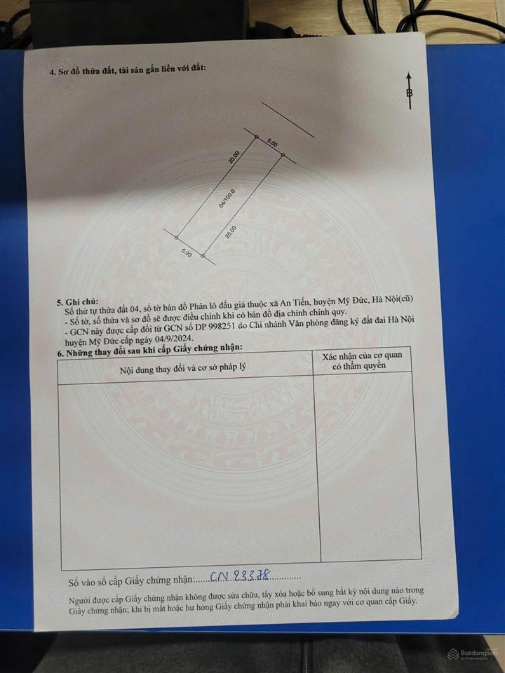 Chính chủ gửi bán lô đất đấu giá cực kỳ tiềm năng tại an tiến, mỹ đức, hà nội