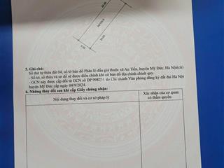 Chính chủ gửi bán lô đất đấu giá cực kỳ tiềm năng tại an tiến, mỹ đức, hà nội