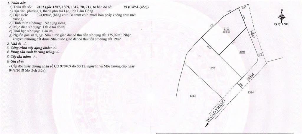 Bán quỹ đất view đẹp đồi cao thắng tổng dt 794m2 view đẹp, p7, đà lạt 2 sổ có bán lẻ
