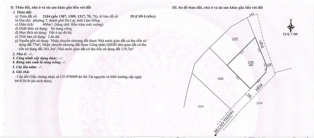 Bán quỹ đất view đẹp đồi cao thắng tổng dt 794m2 view đẹp, p7, đà lạt 2 sổ có bán lẻ