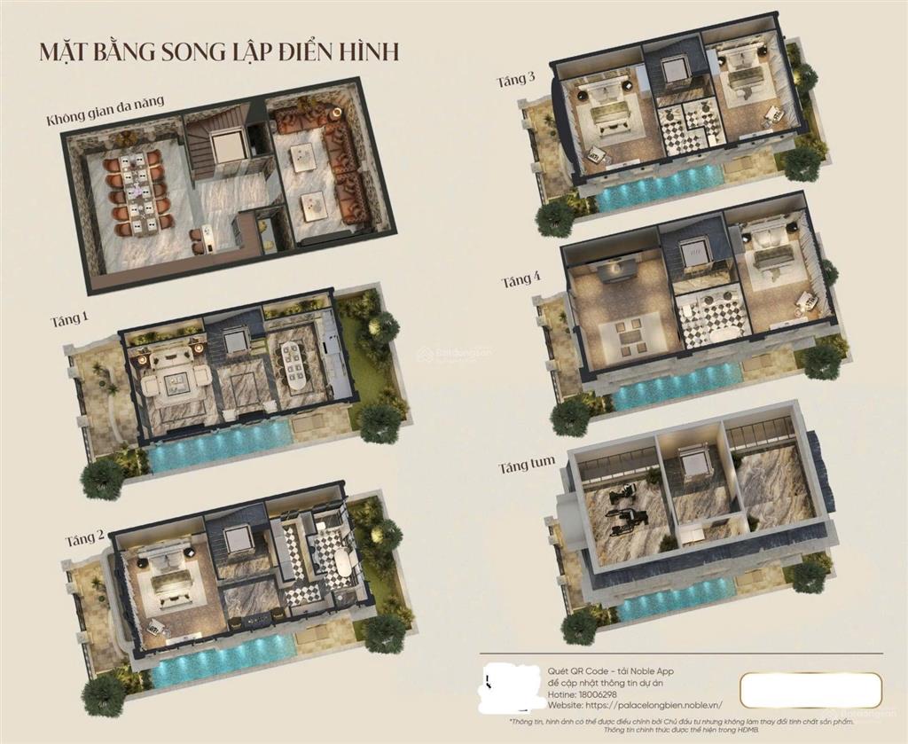 Cần chuyển nhượng căn song lập a210 tại noble palace long biên, 190,2m2 xây 5 tầng + 1 hầm