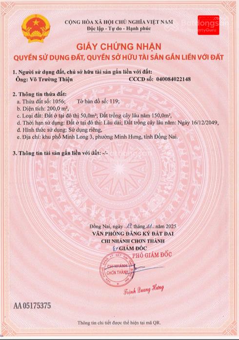 Chủ đuối vốn! cắt lỗ 200m2 đất minh hưng, đường thông nhựa  giá chỉ 680tr (rẻ hơn thị trường 20%)