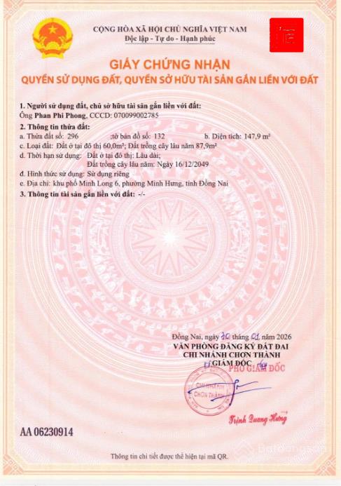 Chạm đáy thị trường! lô đất phường minh hưng sát vincom & becamex chỉ 550tr  không thể rẻ hơn!