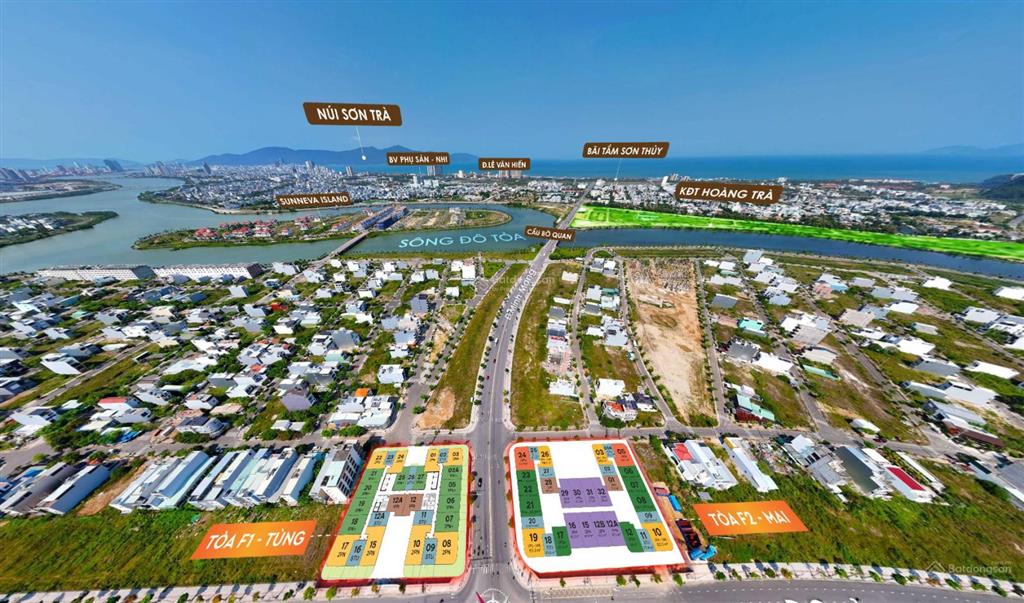 Căn góc 2pn tầng 12  view biển, sông, thành phố giá 3.772 tỷ  nam hòa xuân  fours tower