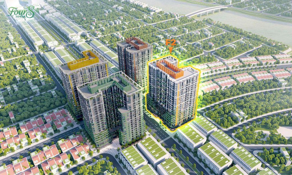 Căn 1PN+1 diện tích 55.8m2 giá 2.366 tỷ view sông - Fours Tower Đà Nẵng