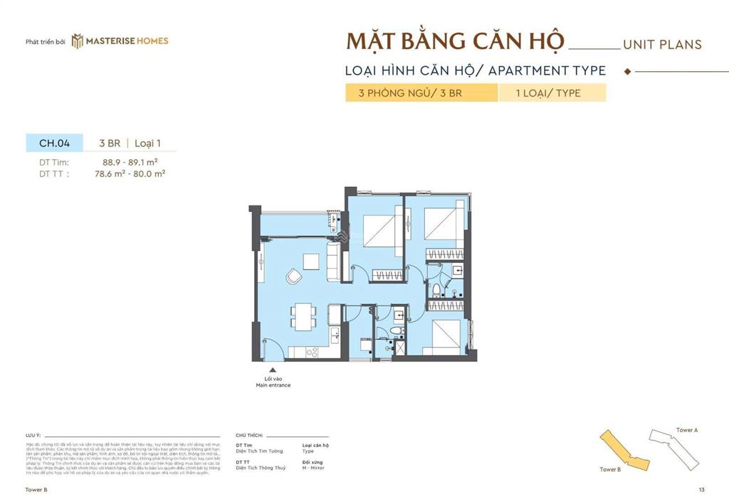 Masteri rivera đà nẵng  căn 3pn/79.4m2 giá 6.594 tỷ  sắp bàn giao  hàng ngoại giao