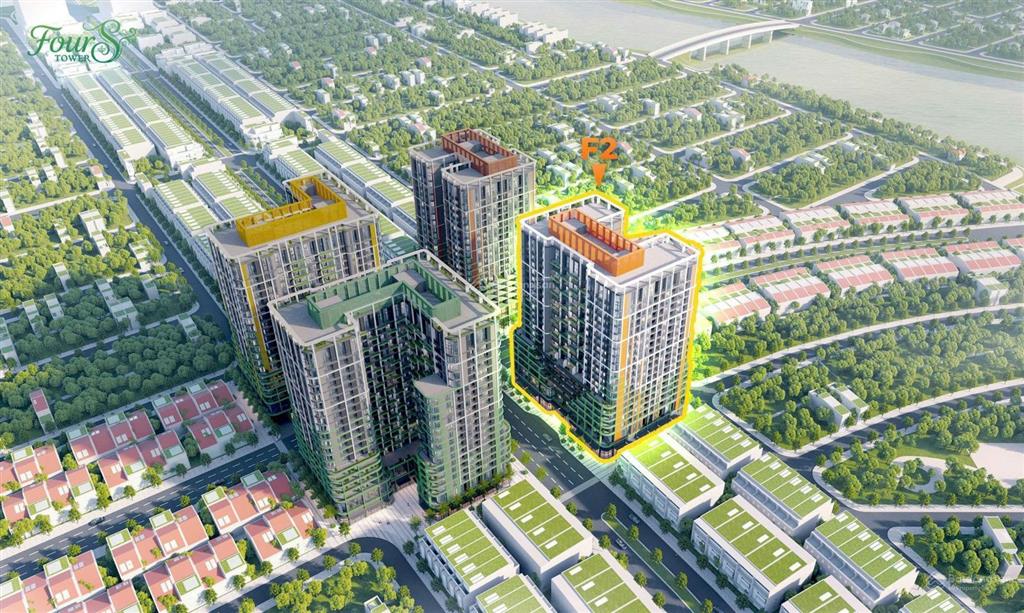 Căn 2pn/ 60.8m2 giá từ 2.911 tỷ tttđ view sông đô tỏa  fours tower