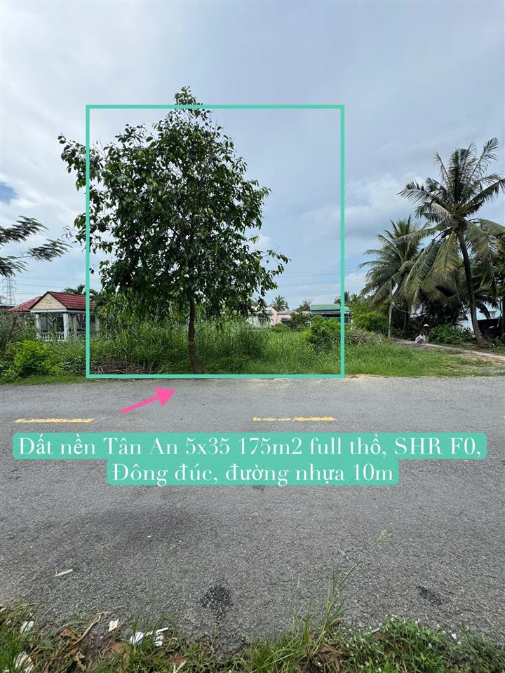 Cần bán đất giá 1,85 tỷ, đường nguyễn huỳnh đức, khánh hậu, long an, 175m2, shr, đường nhựa 10m