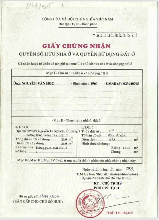 Nhà 154m2 (6.1x25m) 1/ nguyễn tư nghiêm, bình trưng tây q2 (6tỷ99)