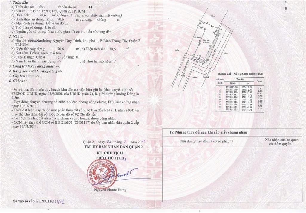 Nhà 71m2 (5x14m) nguyễn duy trinh, bình trưng tây, q2 (5ty99)