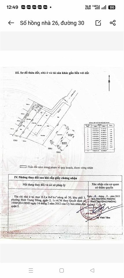 Nhà 94m (4x23.5) đường 30 , bình trưng đông , q2 (7ty690)