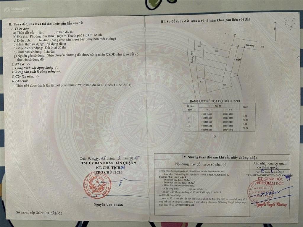Nhà 67m (4x16.7) đường 836, phú hữu , tp thủ đức (5ty090)