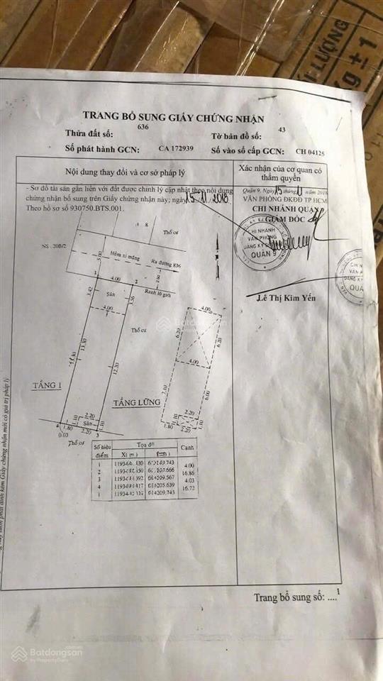 Nhà 67m (4x16.7) đường 836, phú hữu , tp thủ đức (5ty090)