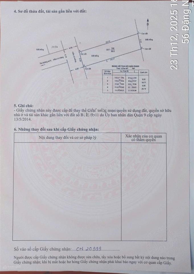 Đất 100m2 (5x20m) đường 6, long trường, q9 (3tỷ99)