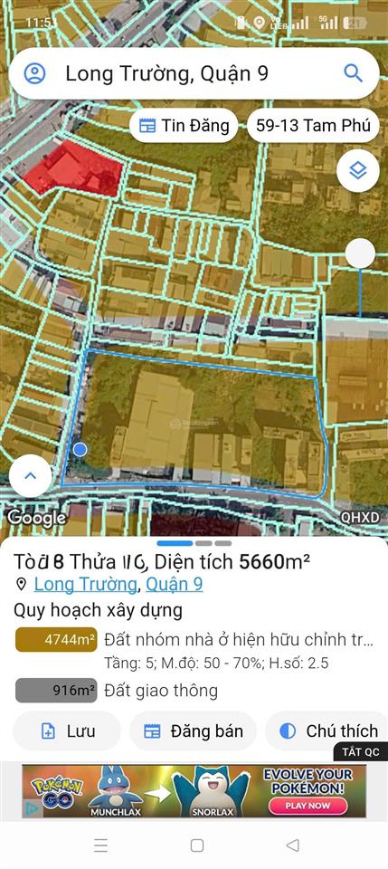 Đất 83m2 (4x20.6) đường 1, long trường, q9 (4tỷ490)