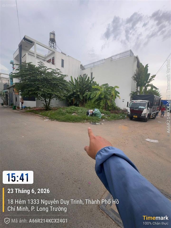 Lô góc, đất 82m2 (6.4x13.5) kdc 1333 nguyễn duy trinh, long trường, q9 (5tỷ690)