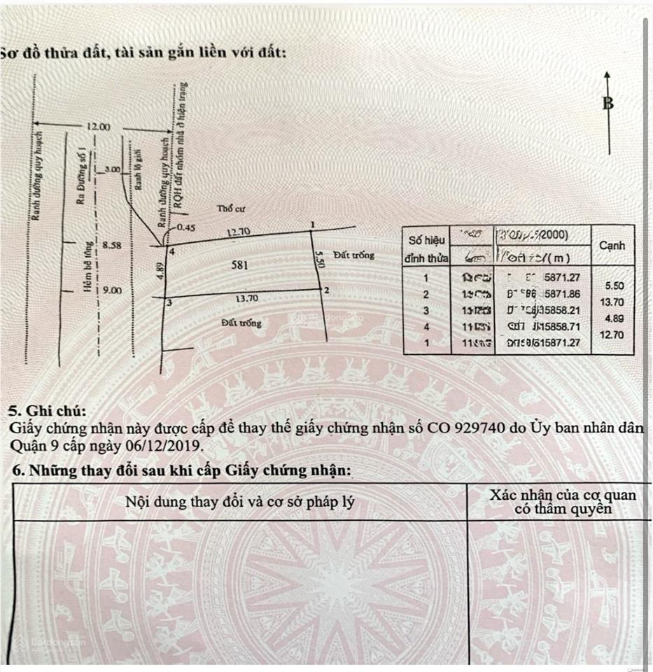 Đất 68m2 (4.9x14m) đường 1, long trường, q9 (3 tỷ 850 triệu)