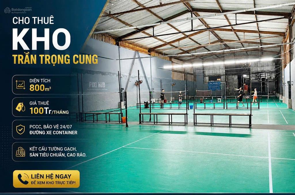 Cho thuê kho trần trọng cung 800m² container 24/7 kho kiên cố