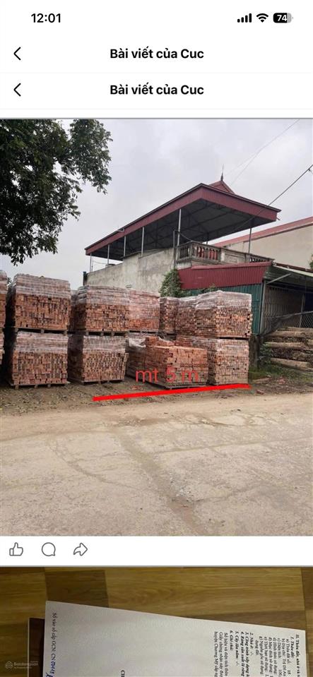 Chính chủ cần tiền bán gấp100 m full thổ cư tại phú nam an chương mỹ hà nội nay là xã hoà phú hn